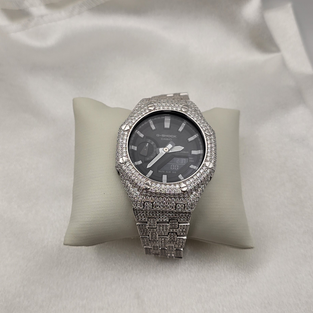 G-Shock Sterling Silver Moissanite Watch